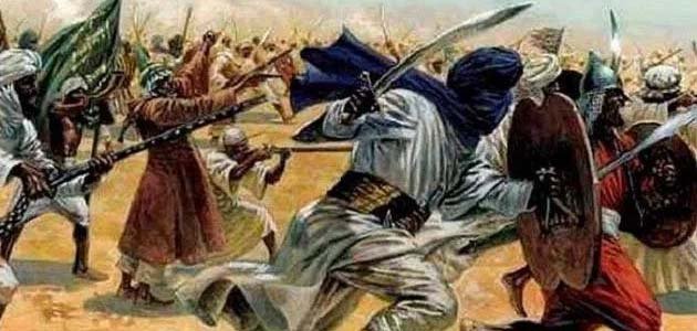 الخوارج أثناء أحد المعارك يقاتلون بالسيف