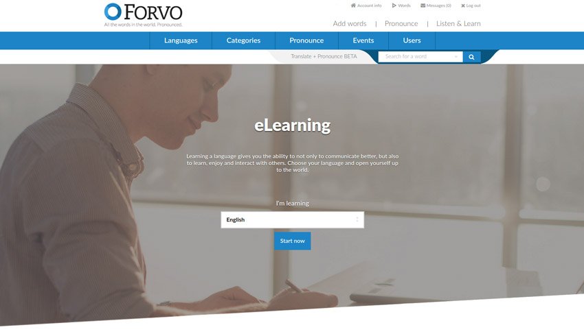موقع Forvo لتعلم اللغة الاسبانية