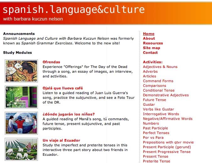 موقع Spanish Language and Culture لتعلم اللغة الاسبانية