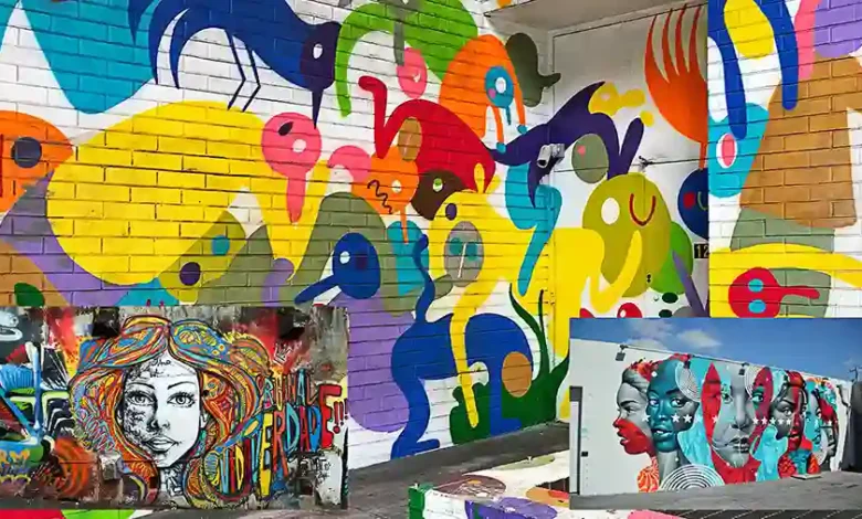 لوحات رسمت بأدوات الرسم على الجدران