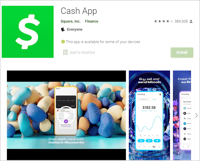 تطبيق منصة Cash App لتدول العملات الرقمية المشفرة