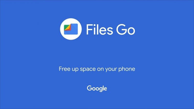 واجهة تطبيق Files Go By Google بلون أزرق