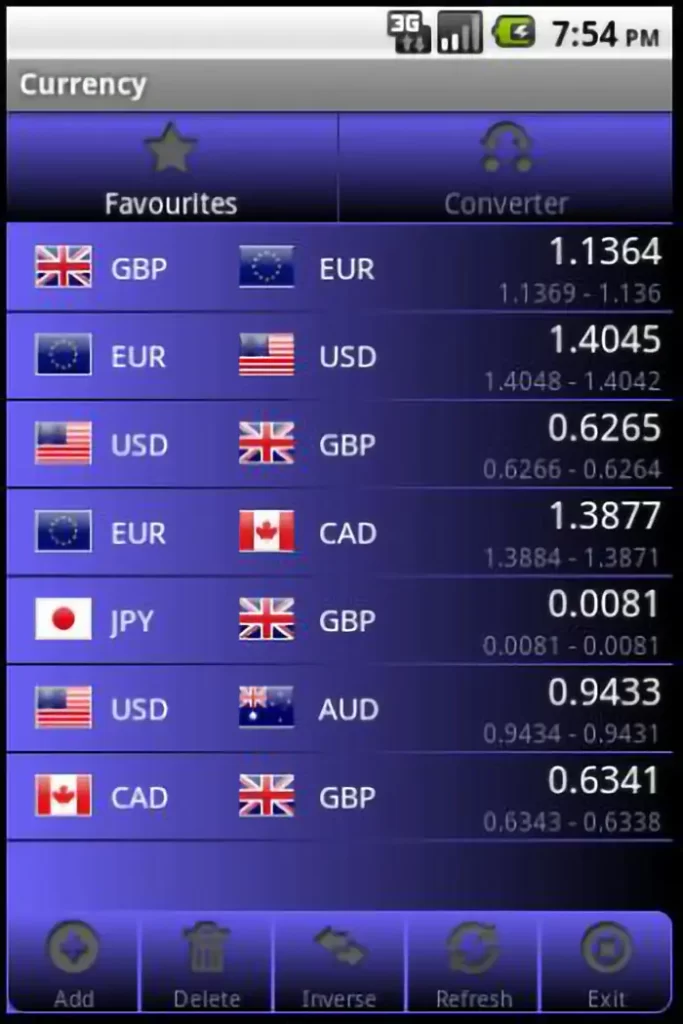 تطبيق Forex Currency Rates لتحويل العملات مباشرة