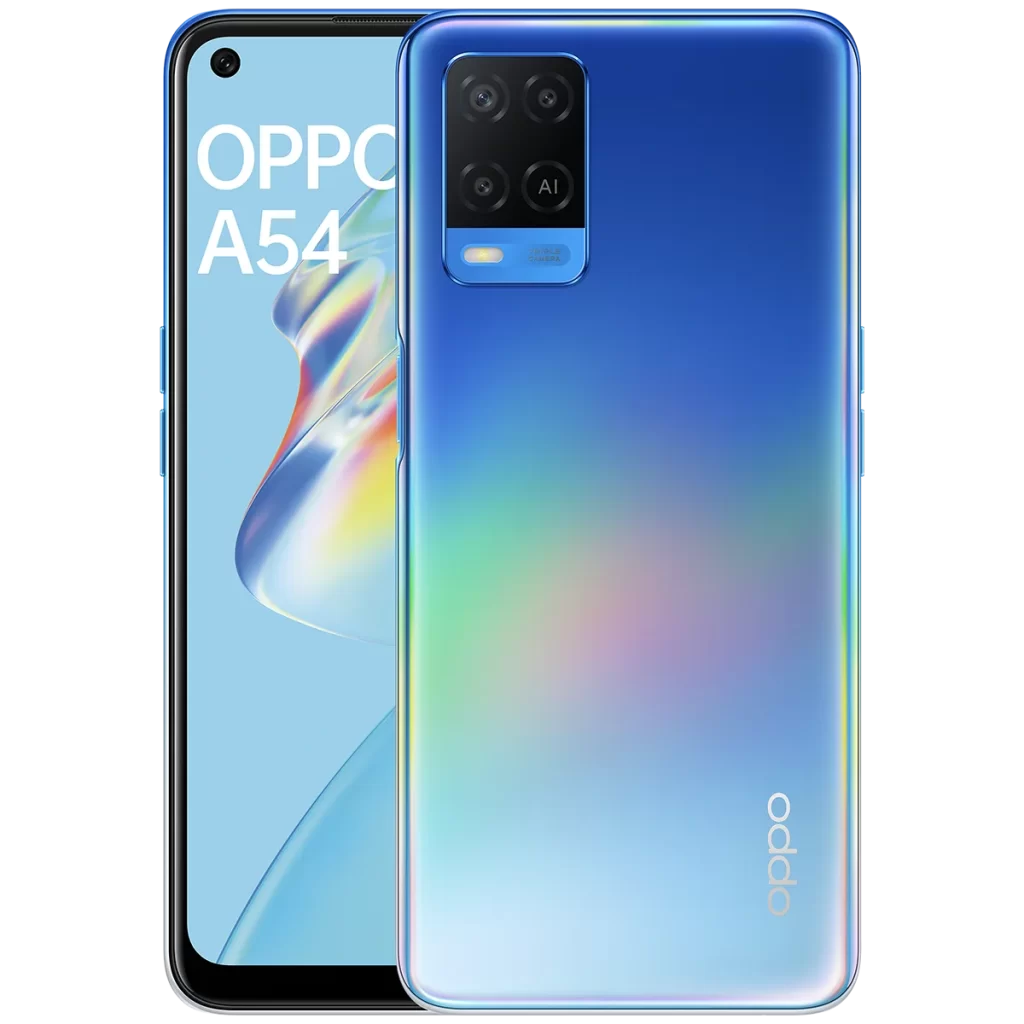 هاتف Oppo A54 128 GB لون أزرق ممزوج بلون أخضر فاتح لامع