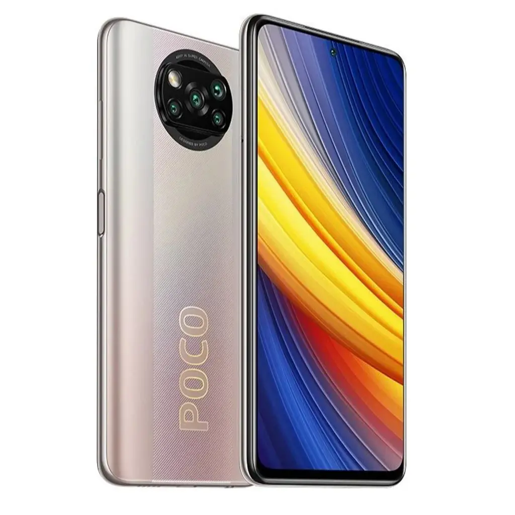 هاتف Poco X3 Pro لون زهري يظهر من الأمام والخلف