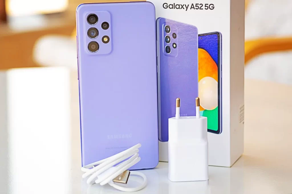 Samsung Galaxy A52 5G BLUE WITH PACKAGE AND CHARGER
