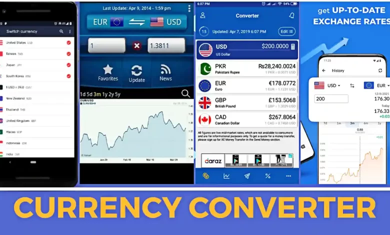 مجموعة تطبيقات لتحويل العملات مباشرة على الهواتف