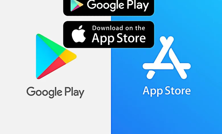 متجر التطبيقات جوجل بلاي ومتجر iOS