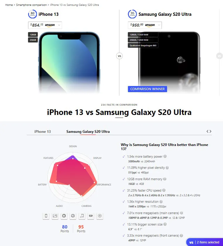 واجهة موقع Versus