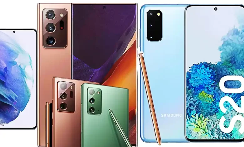 مجموعة هواتف هاتف سامسونج جالكسي 2021، منها Note 20