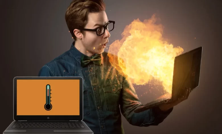 اللاب توب محترق نتيجة ارتفاع حرارته