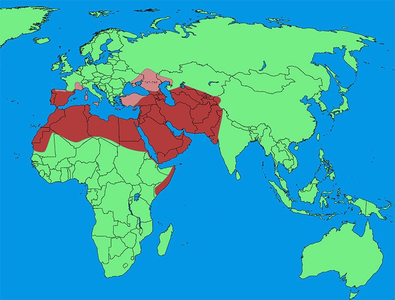 دولة الخلافة الأموية في أقصى حد لها